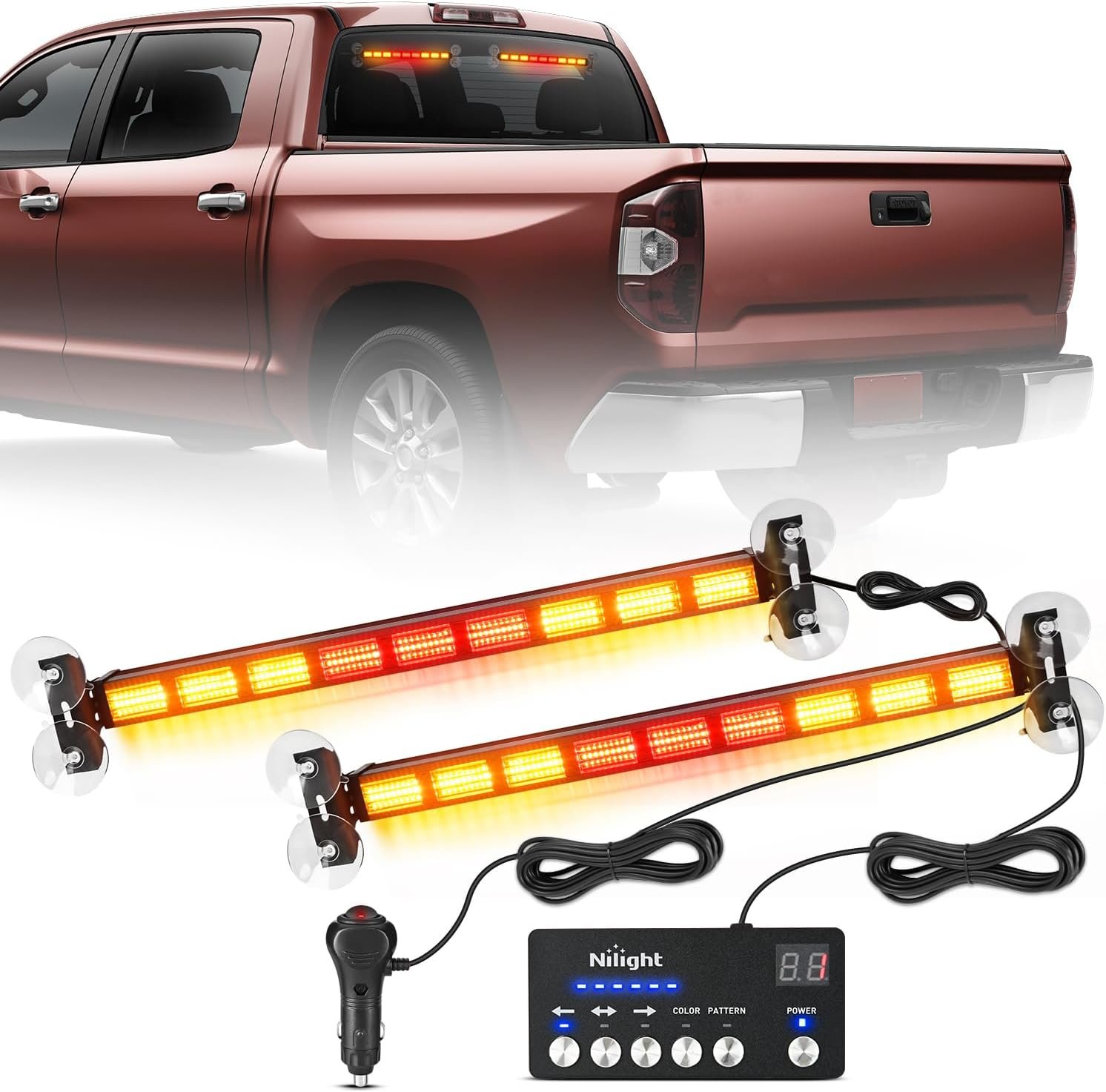 Nilight 162 LED Traffic Advisor Strobe Light Bar with Controller Amber Red: Features, Uses, and Important Considerations